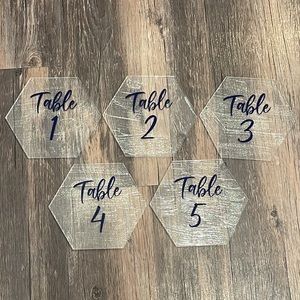Table Numbers 1-5 Wedding Bridal Shower Rehearsal Dinner Engagement Party